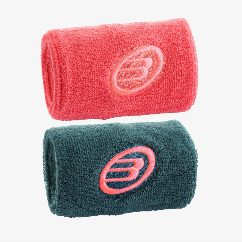 Muñequeras Bullpadel BPMU235 FW Coral/Verde Bosque