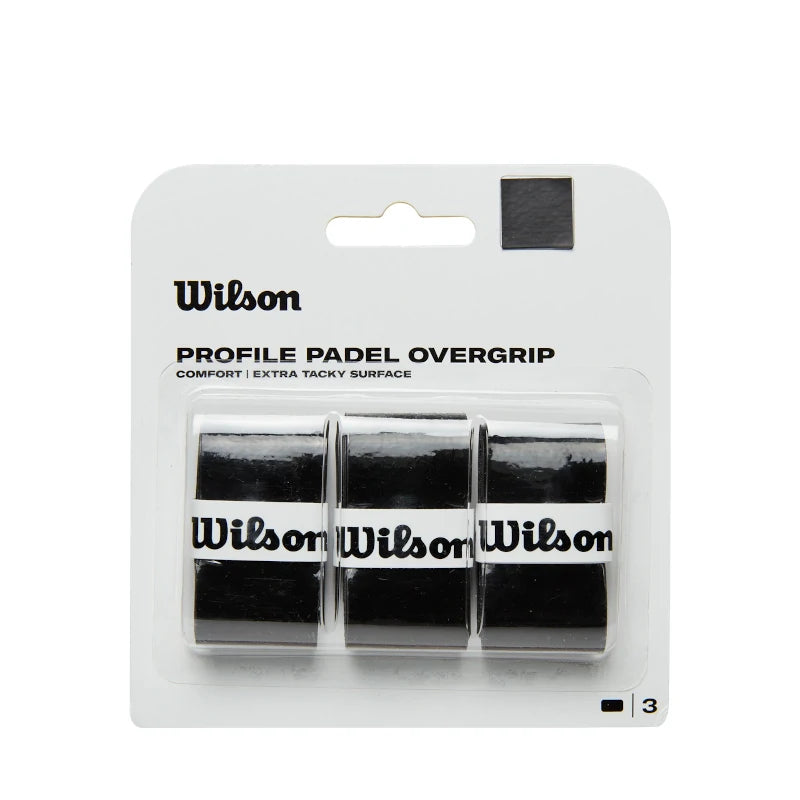 Pack 3 Wilson Profile Padel Overgrips Comfort Negro