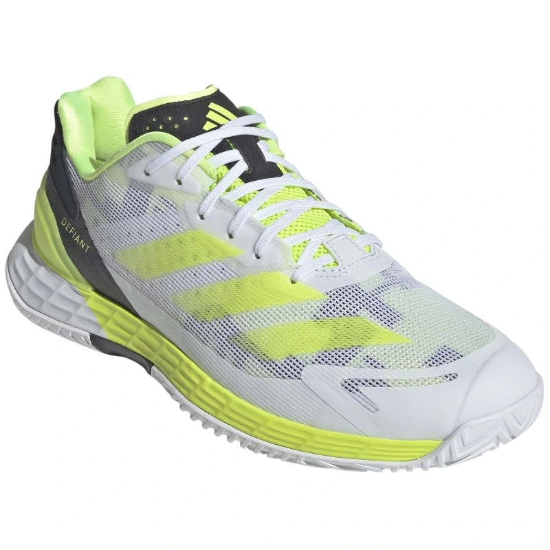 Adidas Defiant Speed ​​2 M in Weiß/Fluoreszierendem Gelb