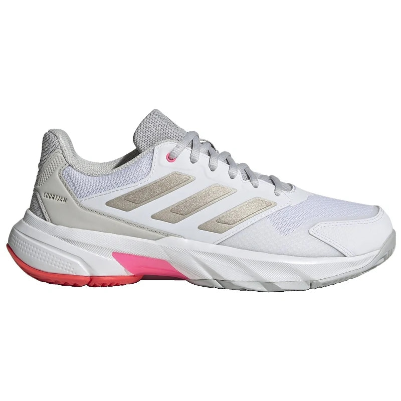 Zapatillas Adidas Courtjam Control W Blanco/Plata/Rosa 2025