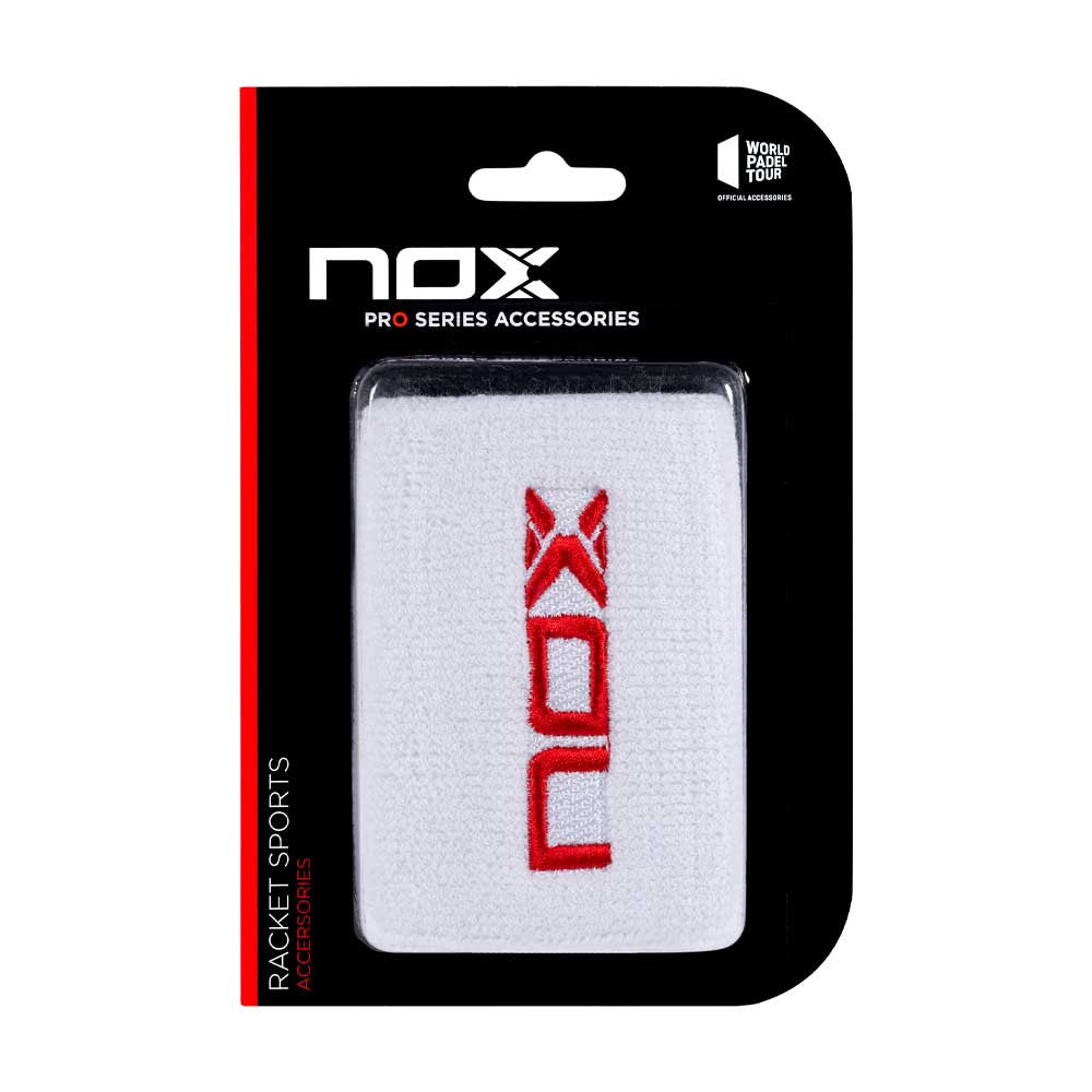 Pack 2 muñequeras Nox Blanco-Rojo