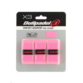 Pack 3 Overgrips Bullpadel Comfort Perforados Rosa